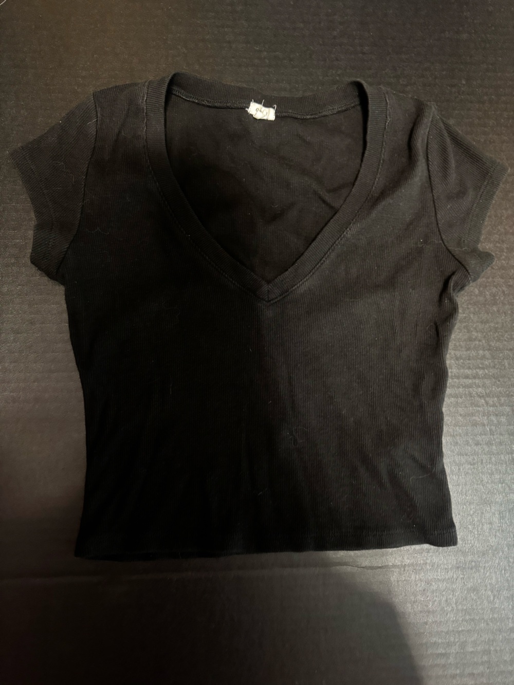 Garage Black Ribbed Tee